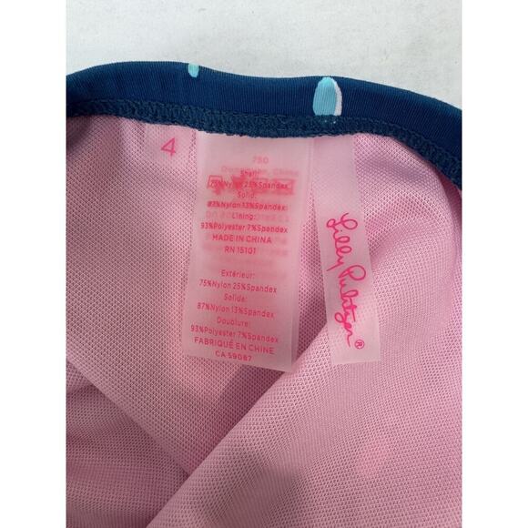 Lilly Pulitzer Rumy Bikini Bottoms Cutout Macaw Blue Coconut Row Dot NWOT Size 4 - Picture 6 of 7